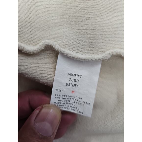 VINTAGE Woolrich Womens Medium Beige Fleece Buttons High Collar Snowflake Cuffs - Picture 5 of 10